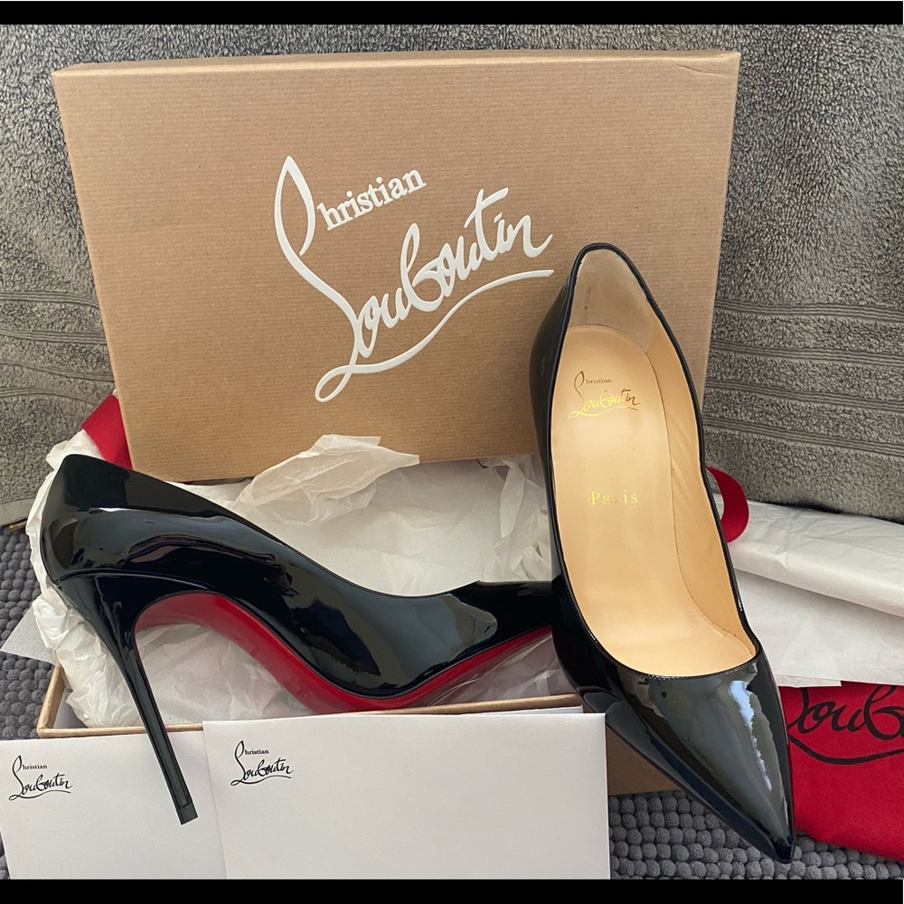 Christian Louboutin black leather heels